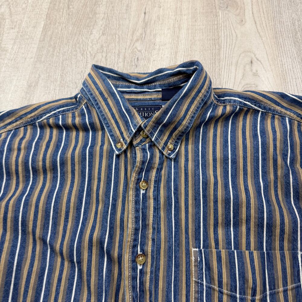 Vintage Basic Editions Vertical Striped Denim But… - image 3